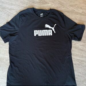 Puma Logo Graphic T-Shirt Black Short Sleeve Athletic Tee 4XL